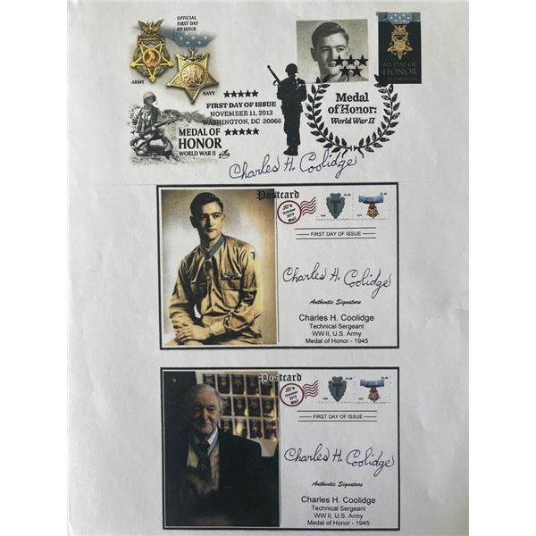 Medal of Honor Charles H. Coolidge signed photo