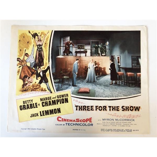 Three for the Show original 1954 vintage lobby card