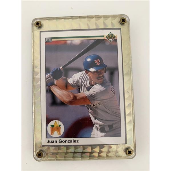 Juan Gonzalez Texas Rangers 1990 Upper Deck Framed Baseball Card