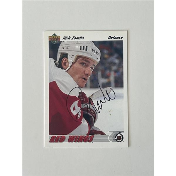 Detroit Red Wings Rick Zombo Upper Deck 91-92 #395 signed trading card