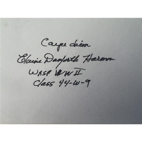 WWII Elaine D. Harmon original signature