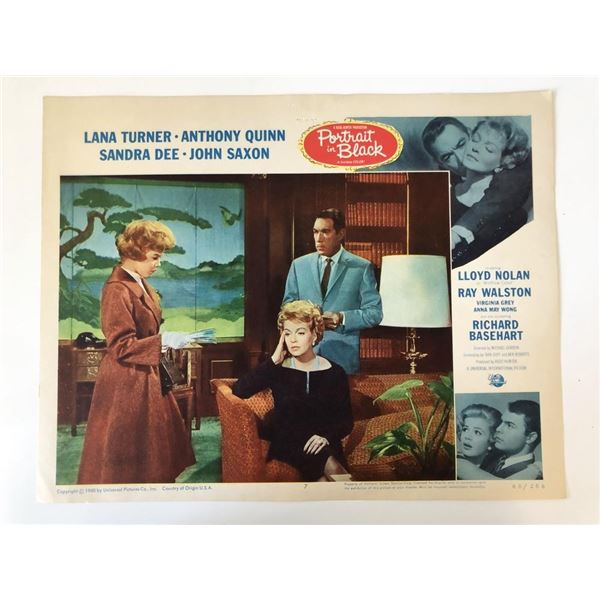 Portrait in Black original 1960 vintage lobby card