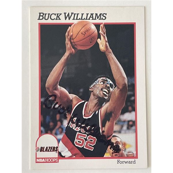 Blazers Buck Williams signed NBA Hoops trading card