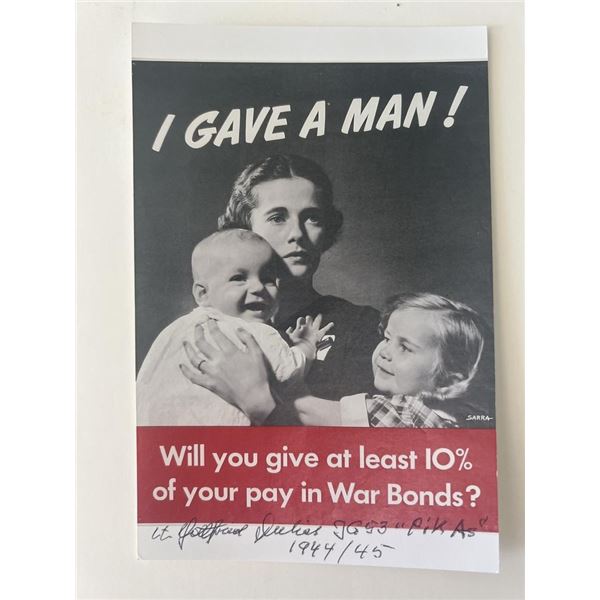 WWII JG 53 pilot signed photo