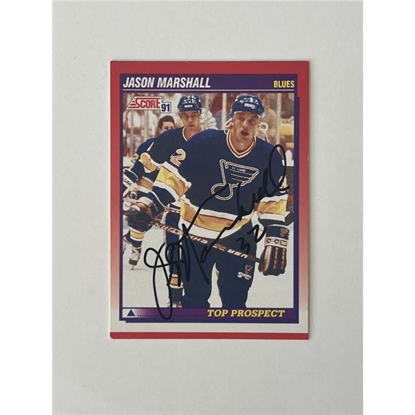 St. Louis Blues Jason Marshall 1991 Topps #278 signed trading card