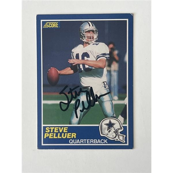 Dallas Cowboys Steve Pelluer 1989 Score #90 signed trading card