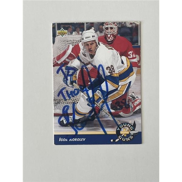 St. Louis Blues Igor Korolev 1992-93 Upper Deck #581 signed trading card