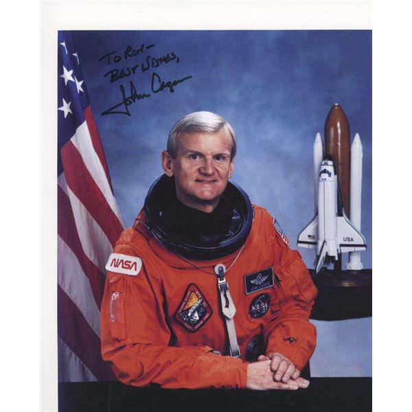 Astronaut John Casper signed official NASA photo