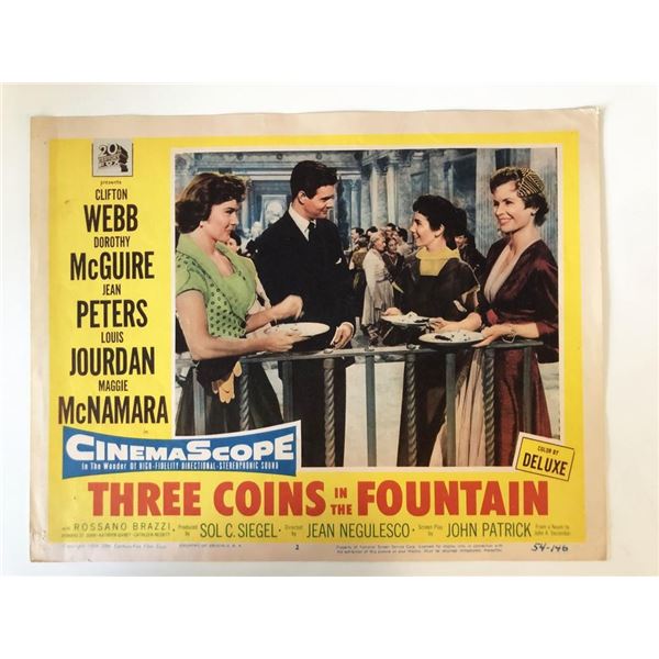 Three Coins in the Fountain original 1954 vintage lobby card