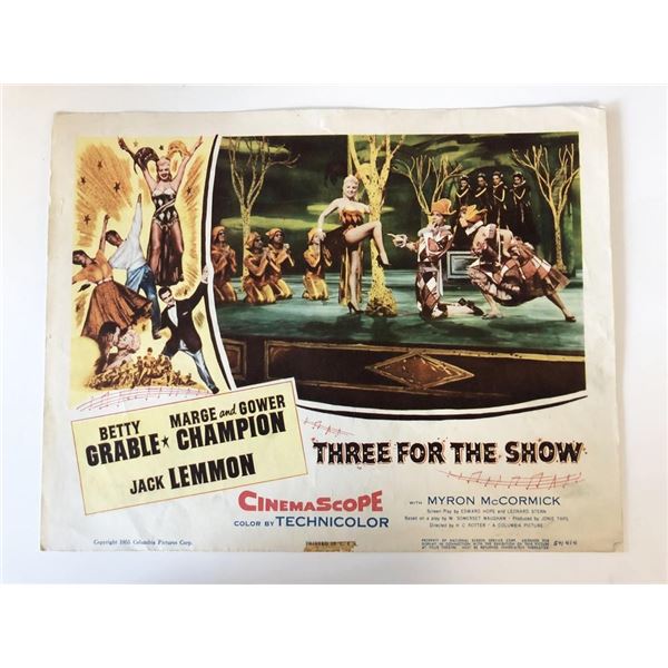 Three for the Show original 1954 vintage lobby card