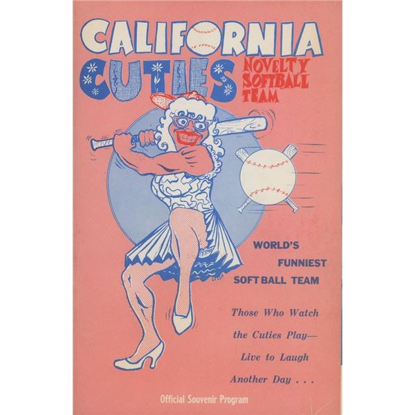 California Cuties novelty softball team program from 1961