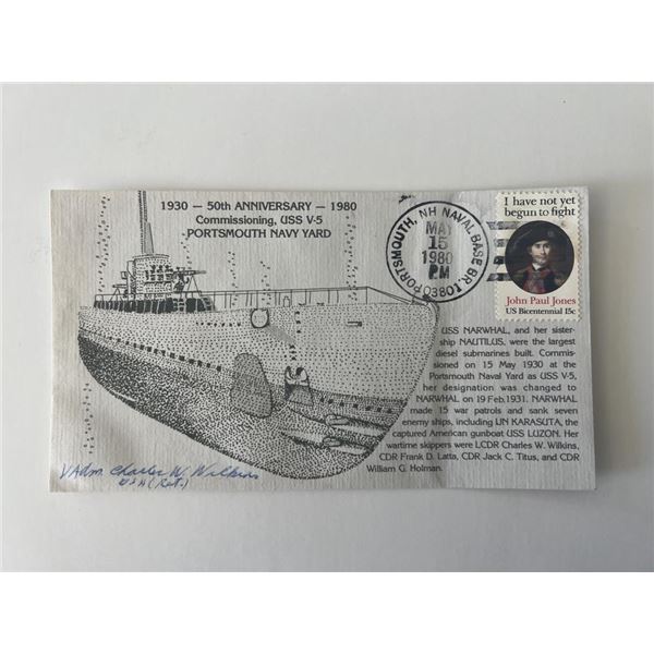 VADM Charles W. Wilbert signed USSV-5 commemorative cover