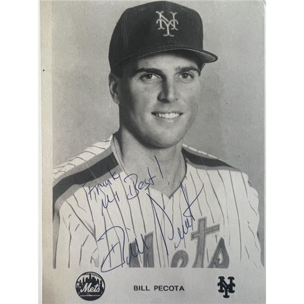 New York Mets Bill Pecota signed postcard