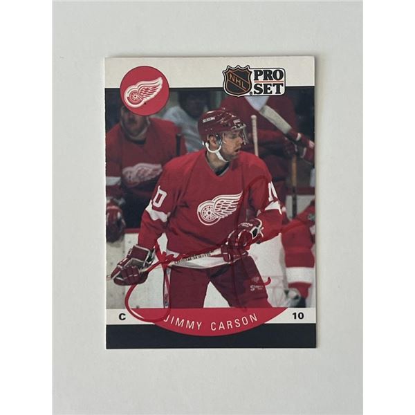 Detroit Red Wings Jimmy Carson 1990 Pro Set #67 signed trading card