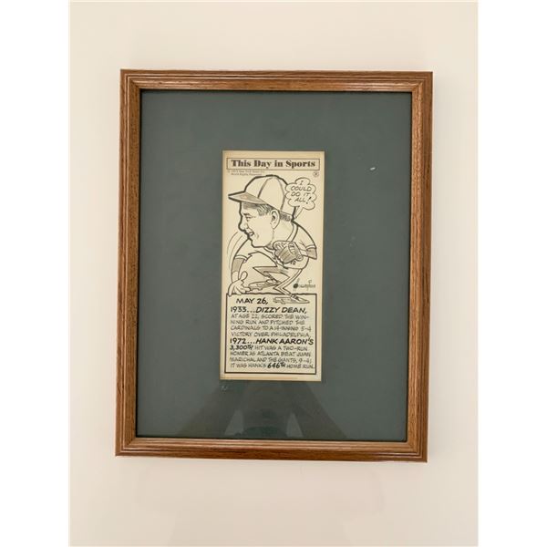 Hank Aaron newspaper cartoon clip