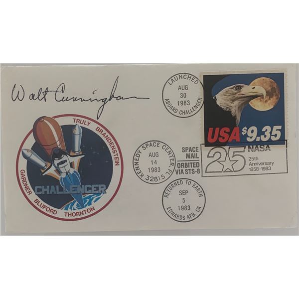 Walter Cunningham signed flown in space Challenger first day cover