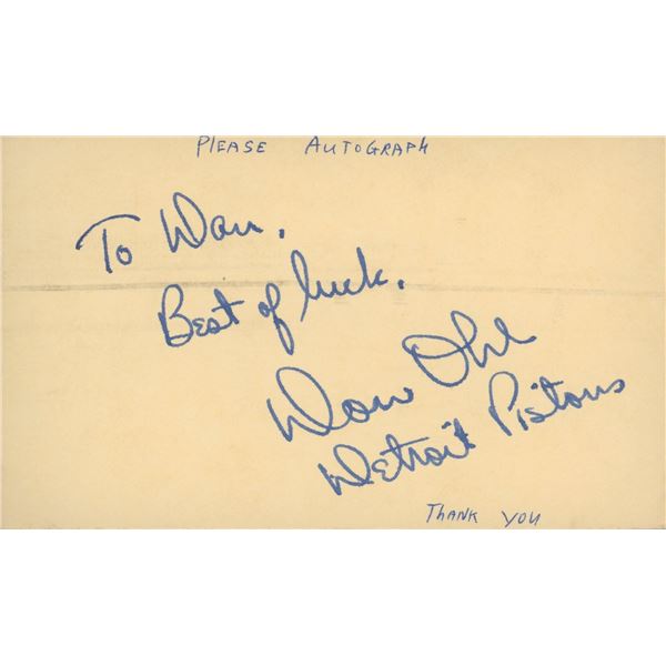 NBA All Star Don Ohl original signature