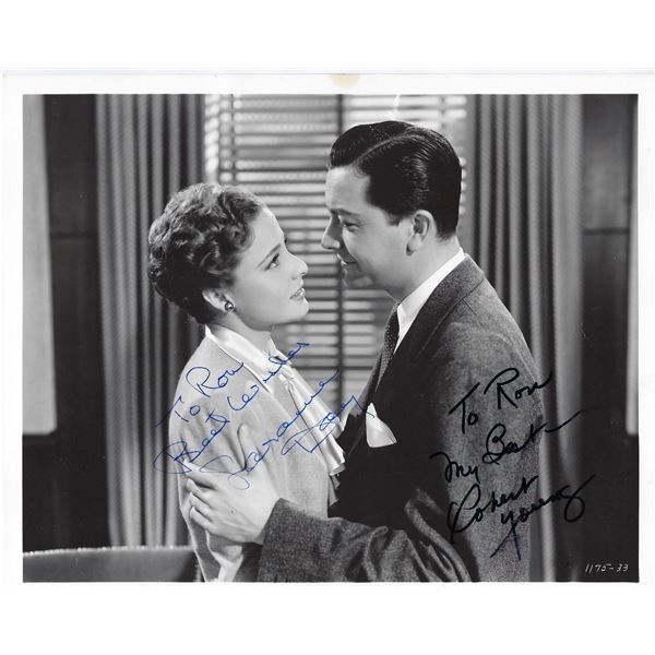 Laraine Day and Robert Young signed movie photo