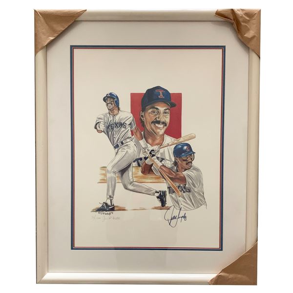Texas Rangers Juan Gonzalez signed lithograph. 32x26 inches