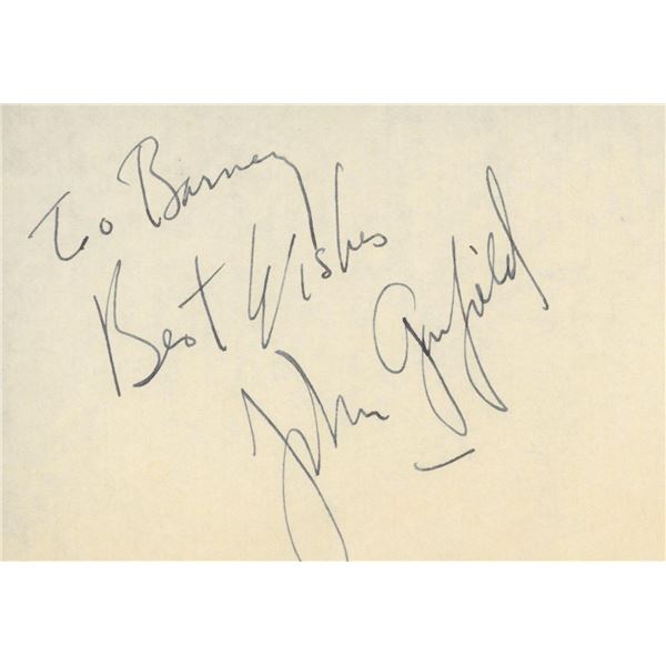 The Postman Always Rings Twice John Garfield signed note