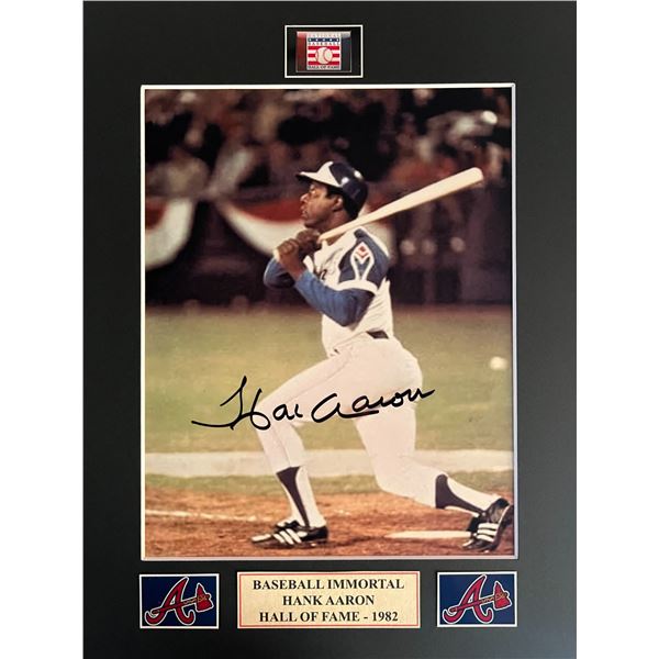 Hank Aaron signed photo