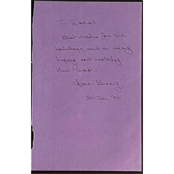 The Jack Benny Show Joan Benny Signed Letter