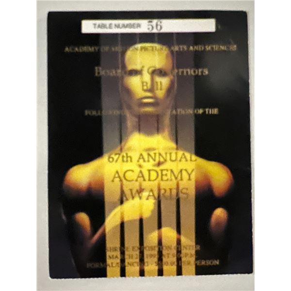 Original 1995 Admission Ticket to 67th Annual Academy Awards
