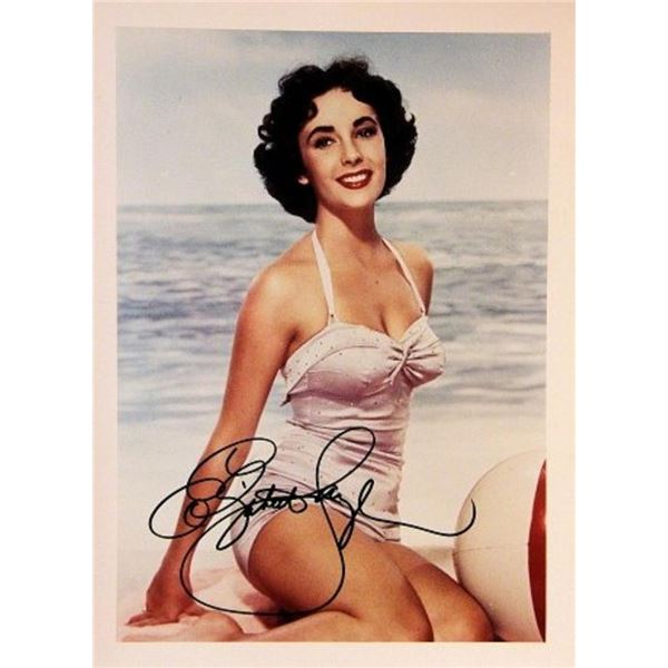 Elizabeth Taylor signed portrait photo