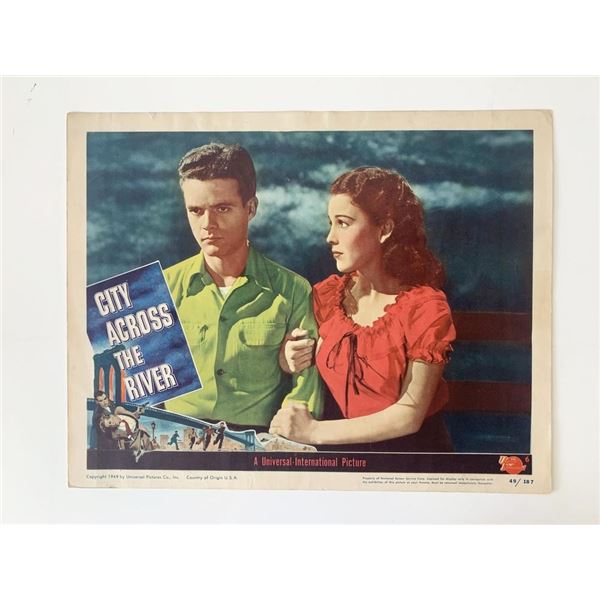 City Across the River original 1949 vintage lobby card