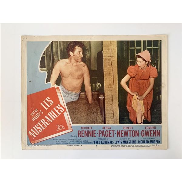 Les MisÃ©rables original 1952 vintage lobby card