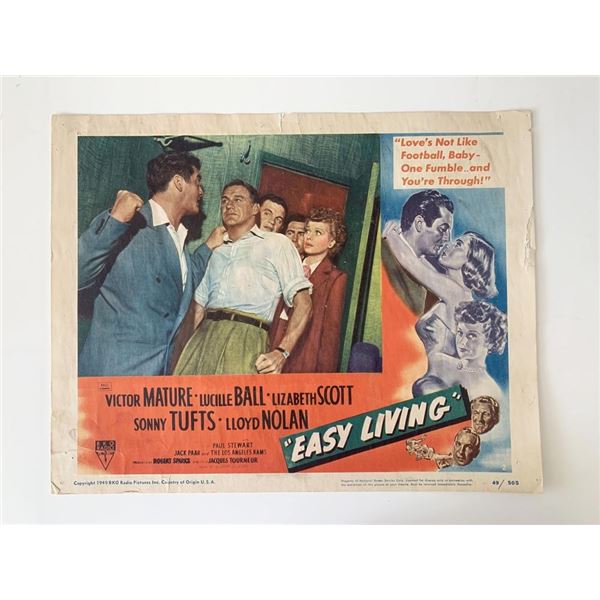 Easy Living original 1949 vintage lobby card