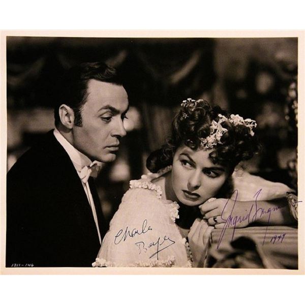 Ingrid Bergman and Charles Boyer signed movie photo