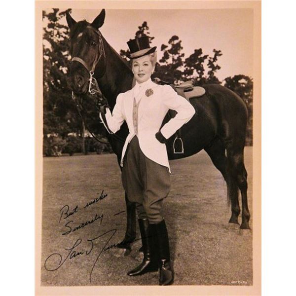 Lana Turner signed portrait photo