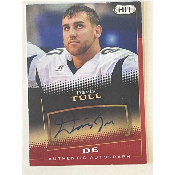 Davis Tull signed autograph card