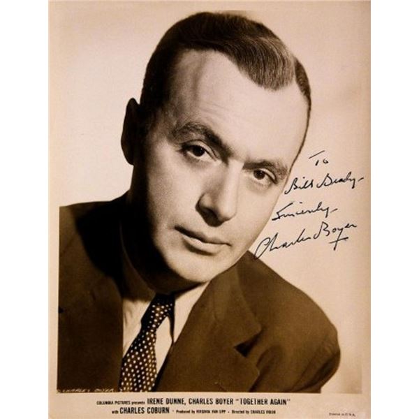 Charles Boyer signed portrait photo