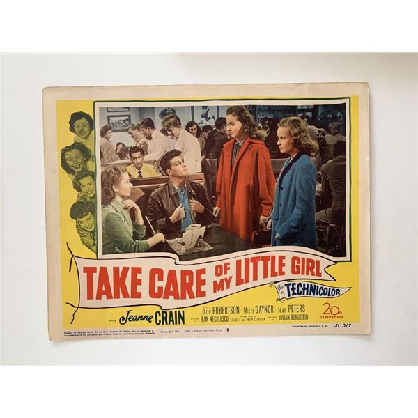 Take Care of My Little Girl original 1951 vintage lobby card