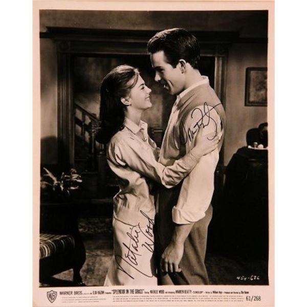 Natalie Wood and Warren Beatty signed movie still photo