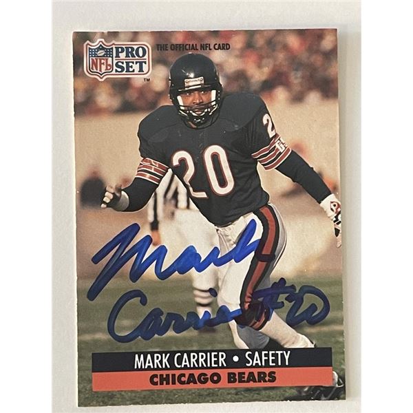 Chicago Bears Mark Carrier 1991 NFL #101 signed trading card