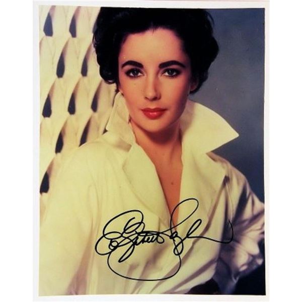 Elizabeth Taylor signed portrait photo