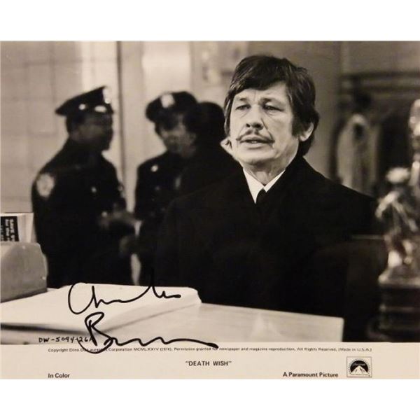 Charles Bronson signed movie still photo