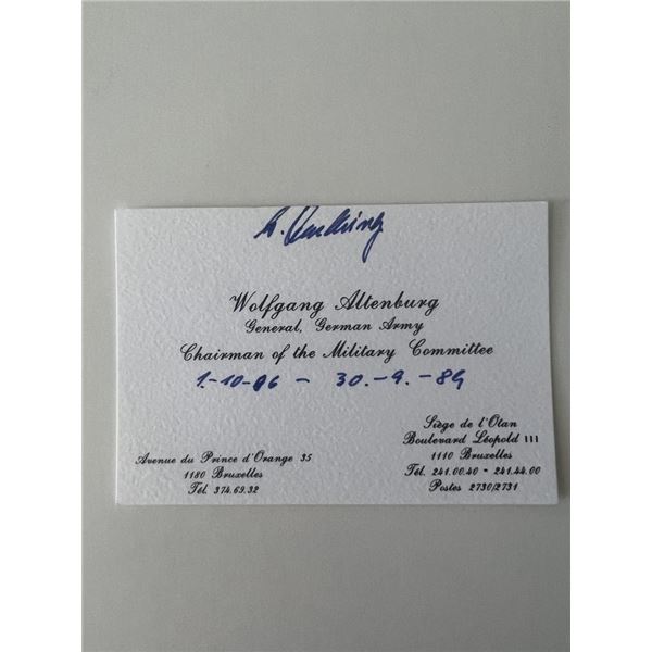 Wolfgang Altenburg signed business card