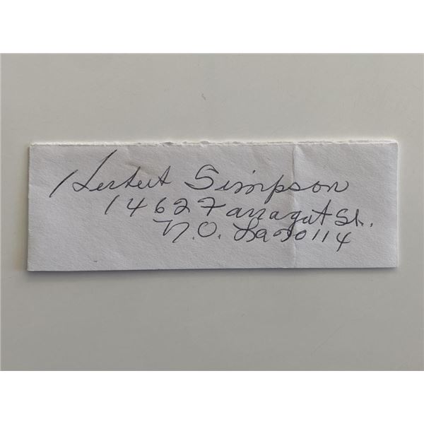 Herbert Simpson original signature