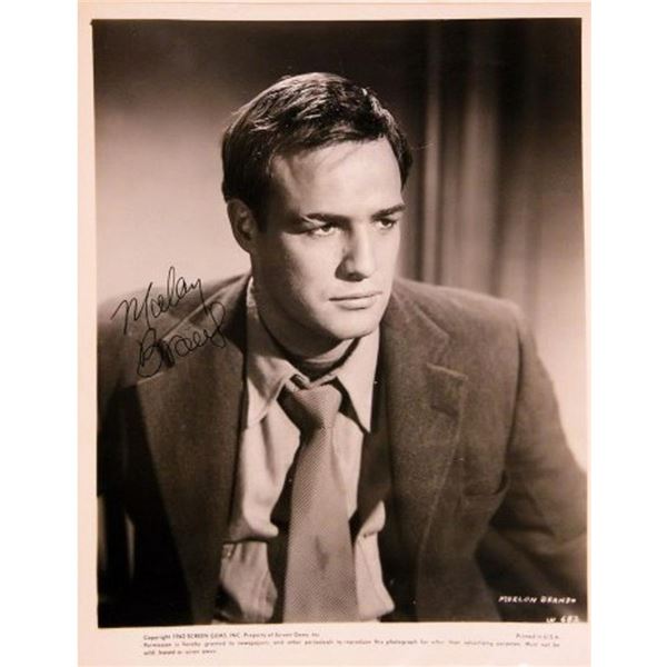 Marlon Brando signed portrait photo