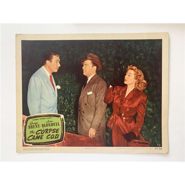 The Corpse Came C.O.D. original 1947 vintage lobby card