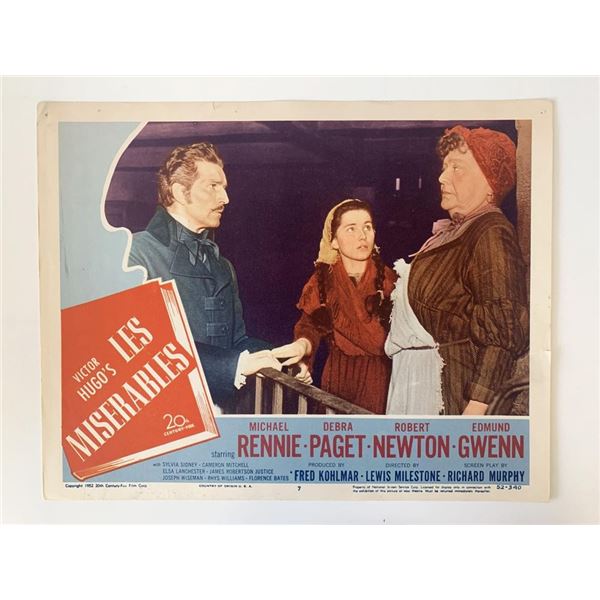 Les MisÃ©rables original 1952 vintage lobby card