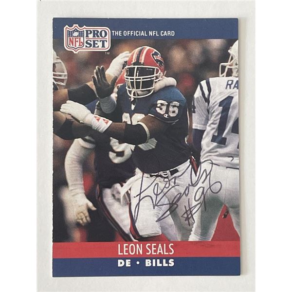 Buffalo Bills Leon Seals 1990 NFL #442 signed card