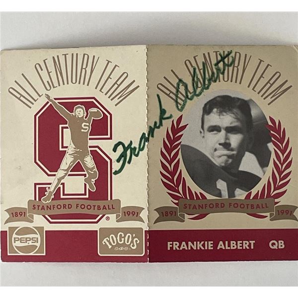 Stanford Football Frankie Albert signed 1991 trading card