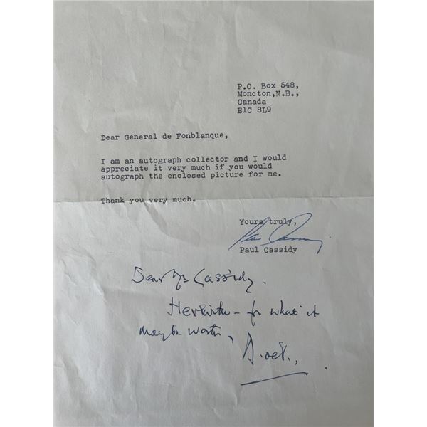 Paul Cassidy signed letter