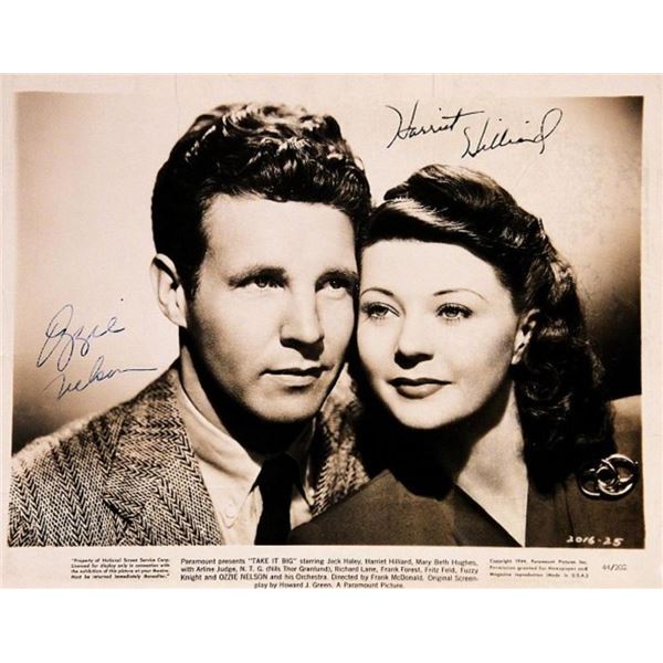 Ozzie Nelson and Harriet Hilliard signed promo photo
