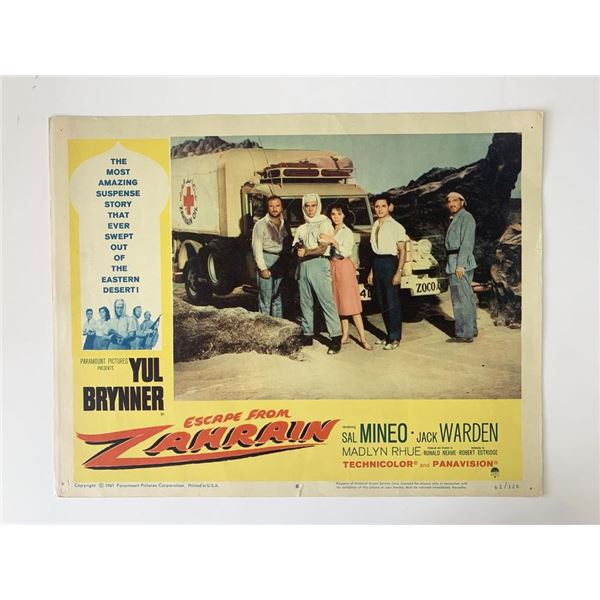 Escape from Zahrain original 1962 vintage lobby card